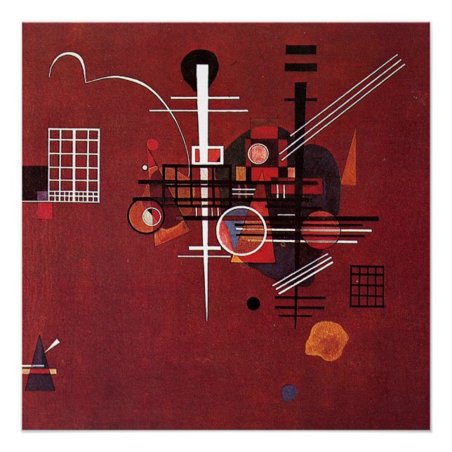 Pôster Kandinsky - Vermelho Baço (Frente)