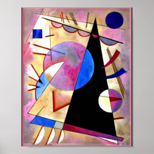 Poster Kandisnky - Cubismo absoluto com Pinks e Blues