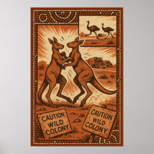 Poster Kangaroo Clash - Vida Selvagem de Saída em Ação