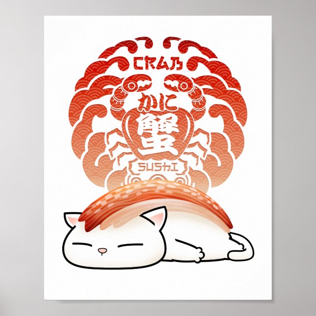 Poster Kani Crab Sushi Cat (Frente)