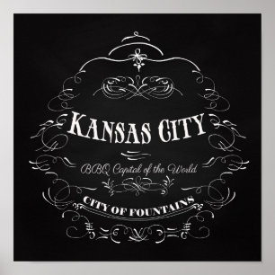 Poster Kansas City Missouri - capital do CHURRASCO do