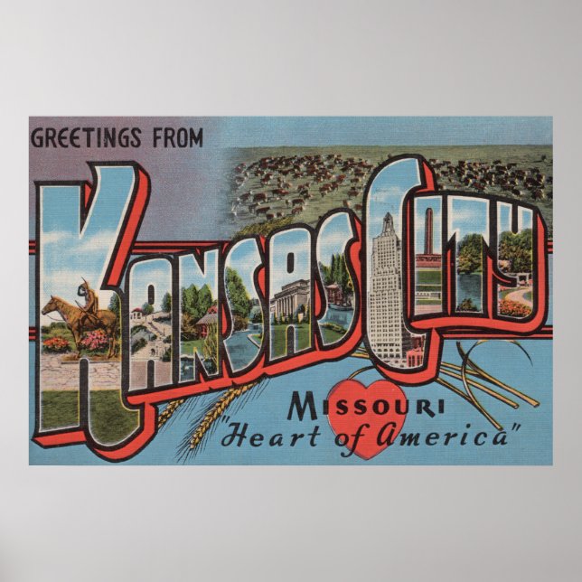 Poster Kansas City, Missouri (Heart) (Frente)
