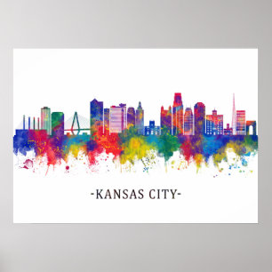 Poster Kansas City Missouri Skyline