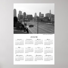 Poster Kansas City, Missouri Skyline 2026 Calendar