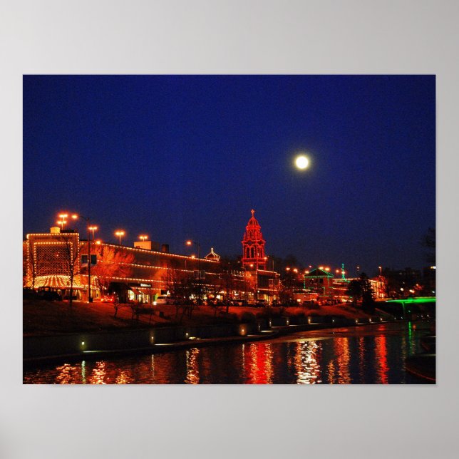 Pôster Kansas City Plaza fica sob lua cheia (Frente)