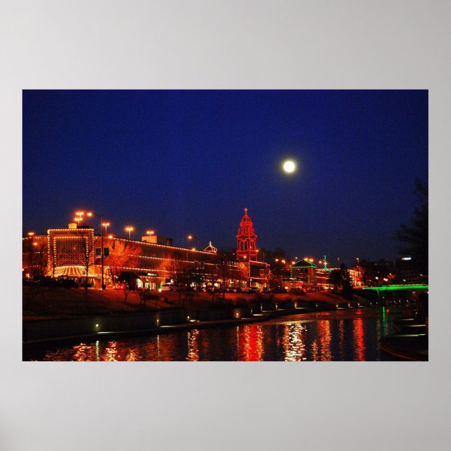 Pôster Kansas City Plaza fica sob lua cheia (Frente)