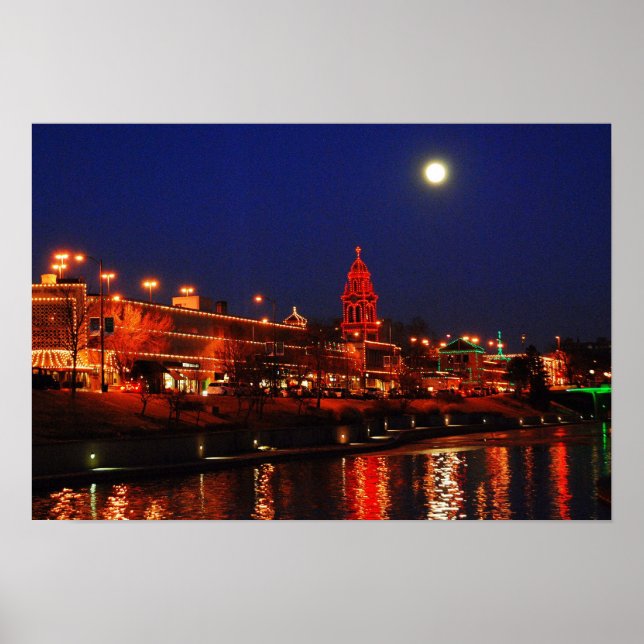 Pôster Kansas City Plaza fica sob lua cheia (Frente)