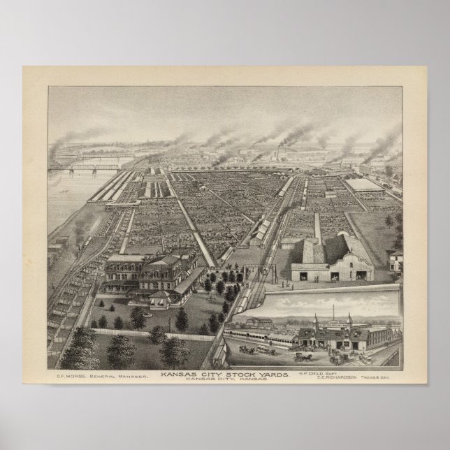 Pôster Kansas City Stock Yards, Kansas City, Kansas (Frente)