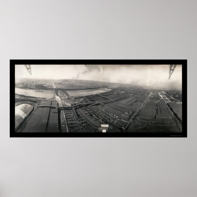 Pôster Kansas City Stockyards Foto 1907 (Frente)