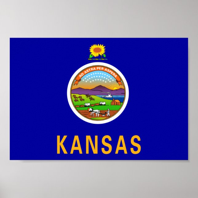 Pôster Kansas Flag (Frente)