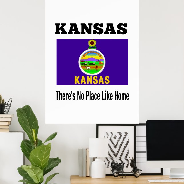 Poster Kansas, não há lugar como casa, (Escritório em casa)