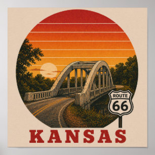 Pôster Kansas Rainbow Bridge Rota 66
