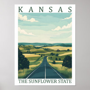 Poster Kansas the Sunflower State USA Viagem Place