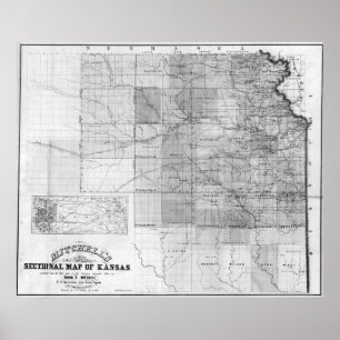 Poster KansasPanoramic MapKansas