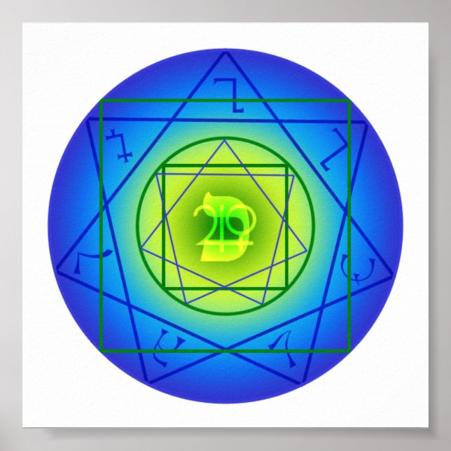 Poster Kaph Sigil - Dinheiro, Expansão, Beleza (Frente)