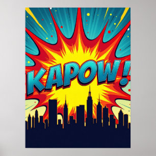 Poster KAPOW! Explosão de Pop de arte em quadrinhos