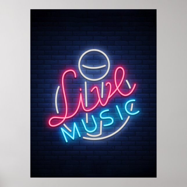 Poster Karaoke Neon Lighting Texto Curvo De Arte (Frente)