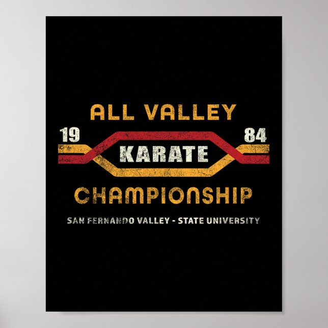 Poster Karate All Valley 1984 Mens Mulheres Crianças Engr (Frente)