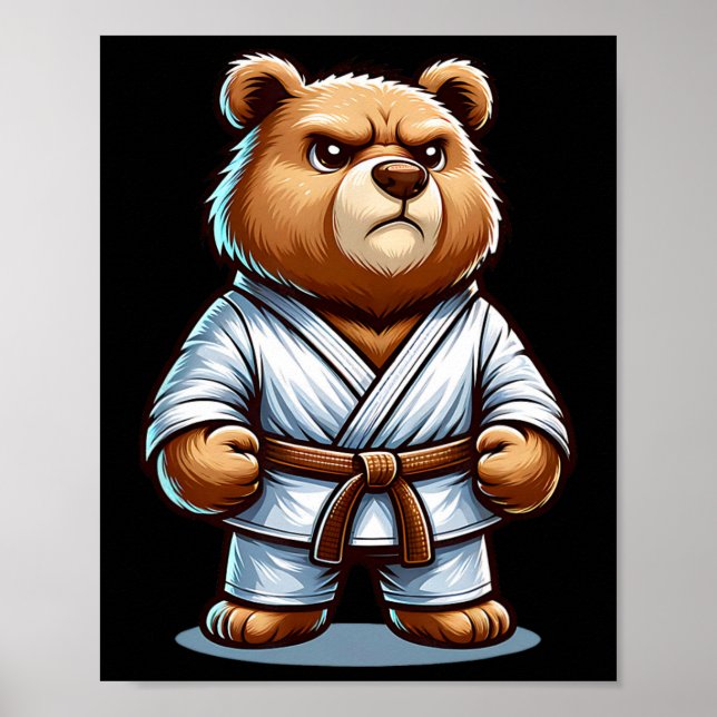 Poster Karate Bear Arte Marcial Ursa No Gi (Frente)