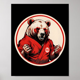Poster Karate Bear Plush - Artes Marciais Inspiraram Lar 