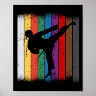 Poster Karate Belt Colors Silhouette