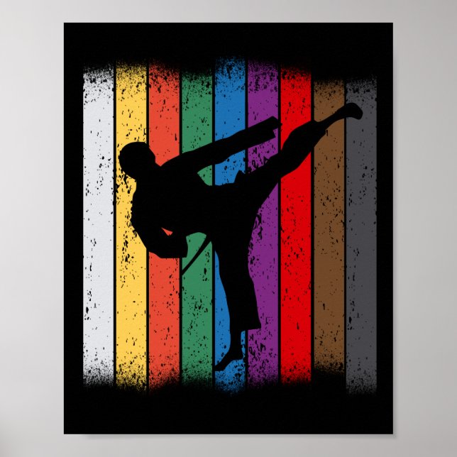Poster Karate Belt Colors Silhouette (Frente)