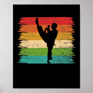 Poster Karate Belt Colors Silhouette
