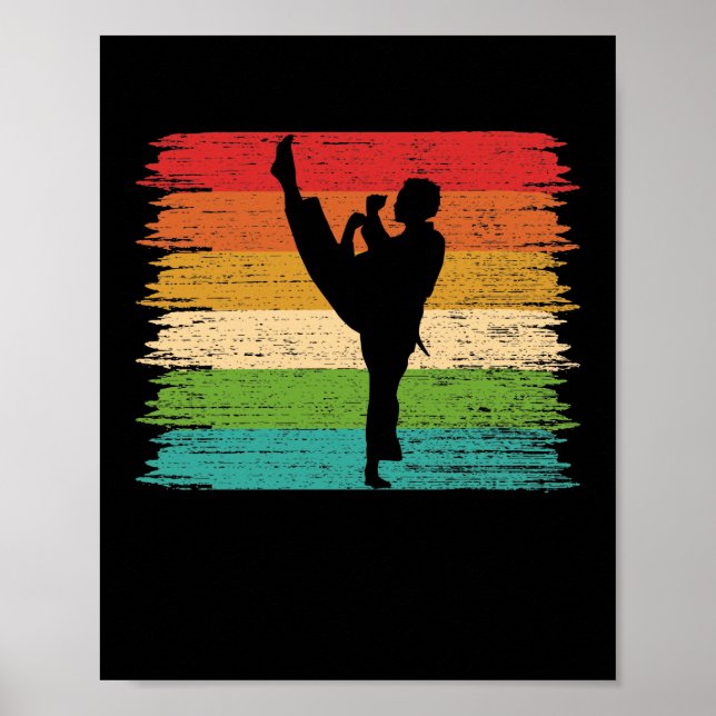 Poster Karate Belt Colors Silhouette (Frente)