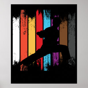 Poster Karate Belt Colors Silhouette