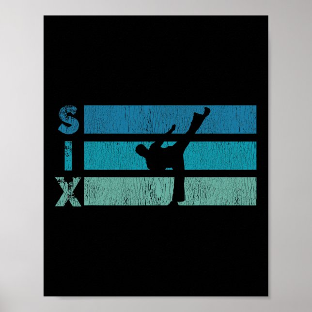 Poster Karate Birthday, 6 anos Ano Taekwondo Boy 6 Birt (Frente)