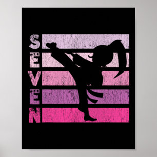 Poster Karate Birthday, 7 Anos Ano Taekwondo Garota 7 Bir