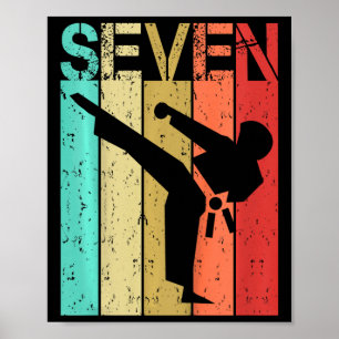 Poster Karate Birthday Boy de 7 anos, 7, Aniversário K