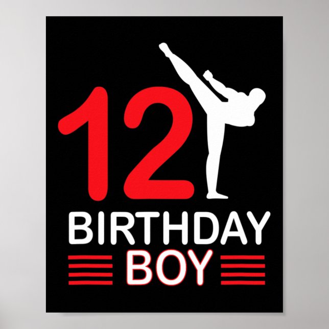 Poster Karate Birthday Tee Boy Gift Kids Taekwondo 6 (Frente)