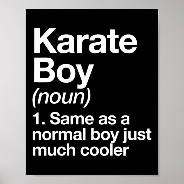 Poster Karate Boy Definition Engraçado Artes Marciais Esp (Frente)