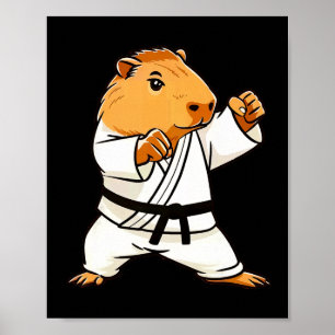 Poster Karate Capyra Engraçado Artes Marciais Mma Homens 