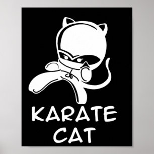 Poster Karate Cat Sports para Homens Mulheres Crianças