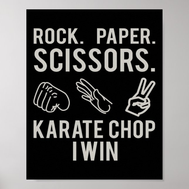 Poster Karate Chop Win Rock Paper Scissors Shirt  (Frente)