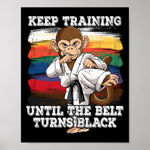 Poster Karate Continue Treinando Até O Cinturão Ficar Pre