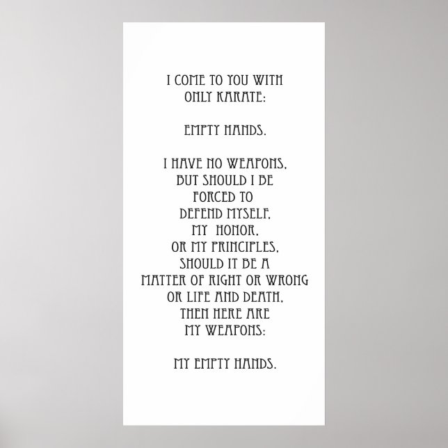 POSTER KARATE CREED (Frente)