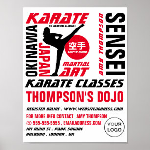Poster Karate Design, publicidade de classe Karate
