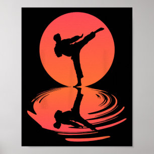 Poster Karate E Kung Fu Silhouette Shotokan Gift Martia