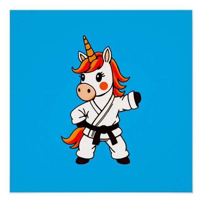 Pôster Karate  et unicorn .Fantastique art martial  (Frente)