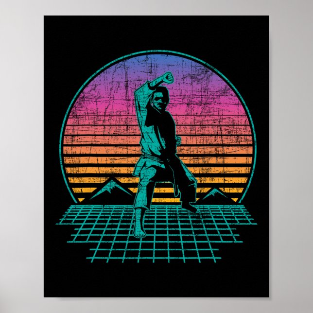 Poster Karate Fighter - Retro Karateka Martial Arts Self  (Frente)