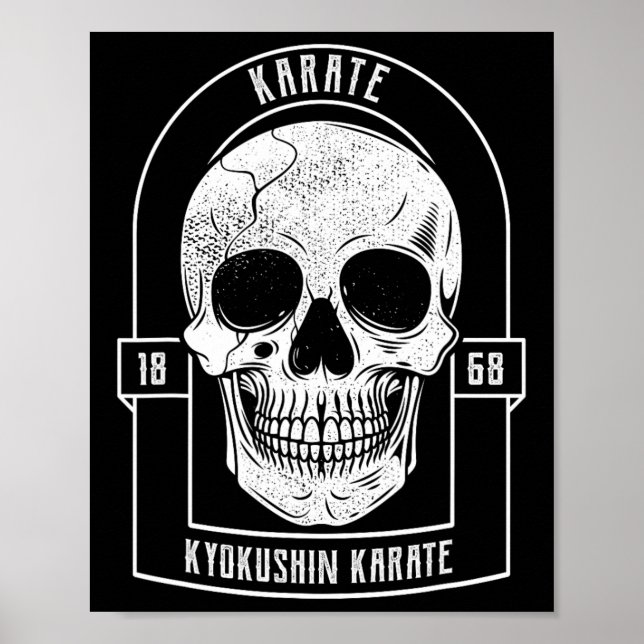 Poster Karate Fighter Skeleton Japan Martial Arts  (Frente)