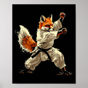 Poster Karate Fox Animal MMA Taekwondo Artes Marciais