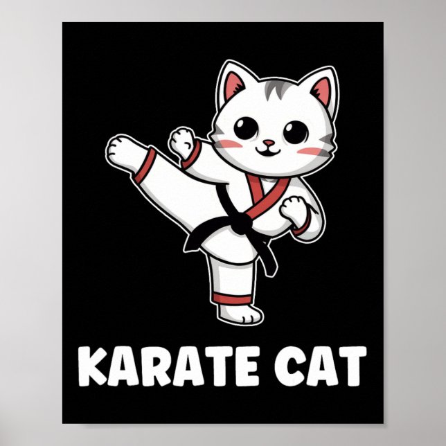 Poster Karate Gata Kawaii Menina Karate (Frente)