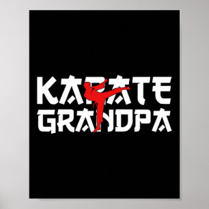 Poster Karate Grandpa Black Belt Lutando Estilo de Vida K