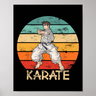 Poster Karate Grunge Design Karate Fighter Faz Pancada