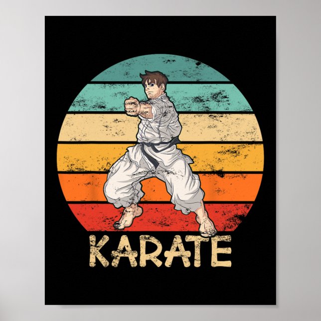 Poster Karate Grunge Design Karate Fighter Faz Pancada (Frente)