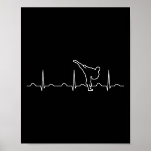 Poster Karate Hearbeat Camisa Engraçada Cute Karateka Mar